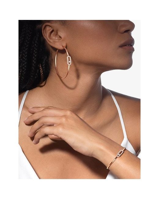 Messika Metallic Move Uno Flex Medium 18Ct Rose- And 0.34Ct Brilliant-Cut Diamond Bangle Bracelet