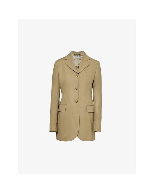 Acne Natural Jolcie Double-breasted Wool-blend Jacket