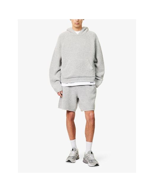 The Couture Club Gray Bouclé Draw-Cord Knitted Shorts for men