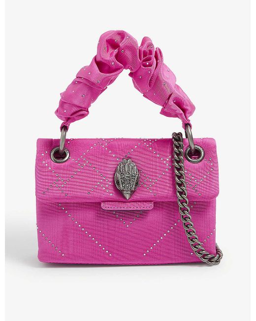 Kurt Geiger Pink Mini Kensington Embellished Woven Cross-body Bag