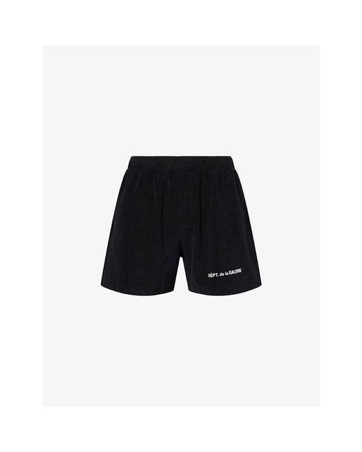 GALLERY DEPT. Black Zuma Logo-Print Cotton Shorts for men