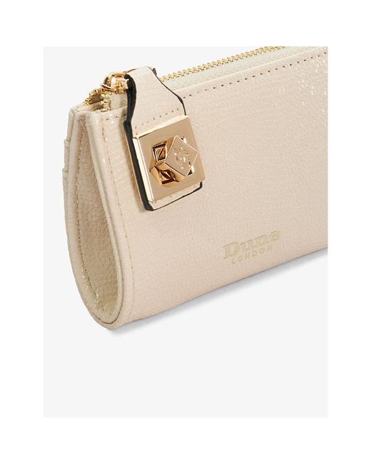 Dune Natural Koined Patent Faux-leather Purse