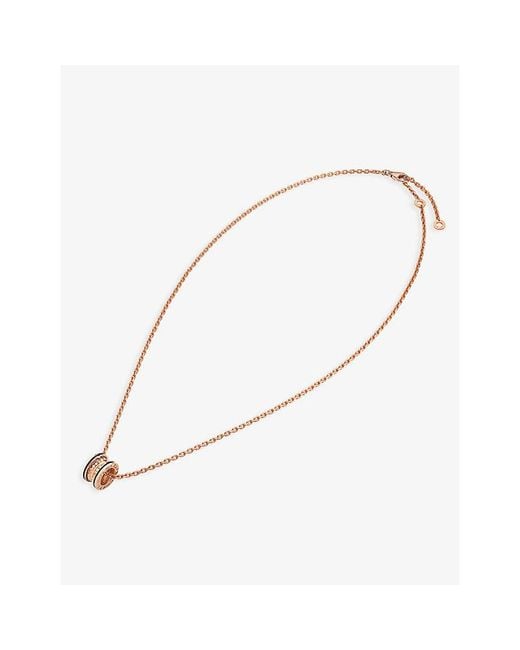 BVLGARI Metallic B.zero1 18ct Rose-gold And Ceramic Pendant Necklace