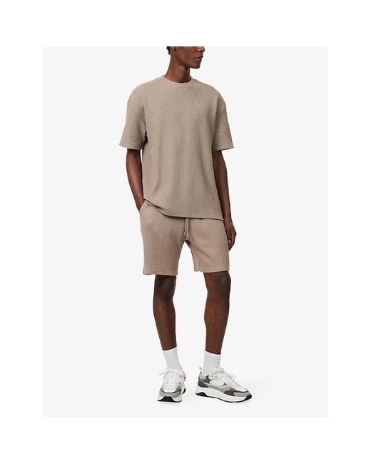 Arne Natural Relaxed-Fit Waffle Cotton Shorts for men