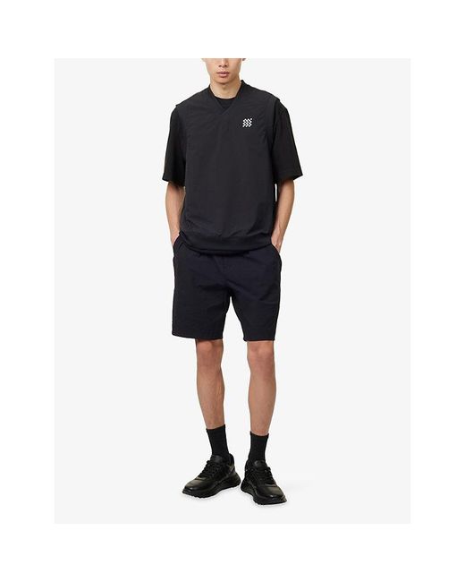 Manors Blue Greenskeepers Elasticated-Waist Stretch-Woven Shorts for men