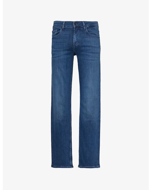 7 For All Mankind Blue Standard Luxe Performance Regular-fit Straight-leg Stretch Denim-blend Jeans for men