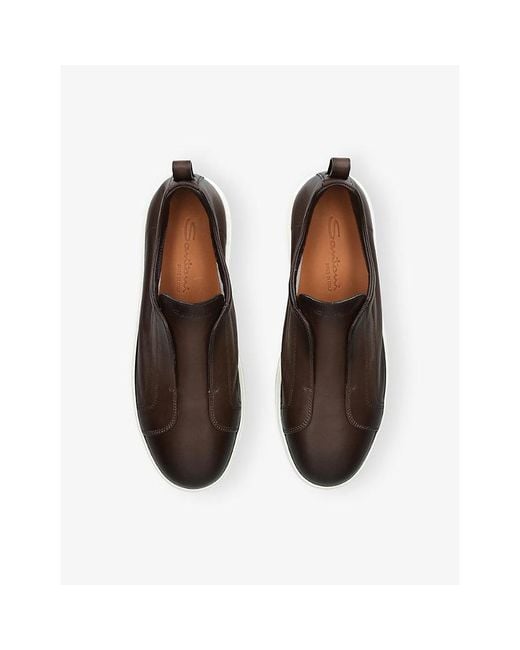 Santoni Multicolor Victory Unlined Leather Trainers for men