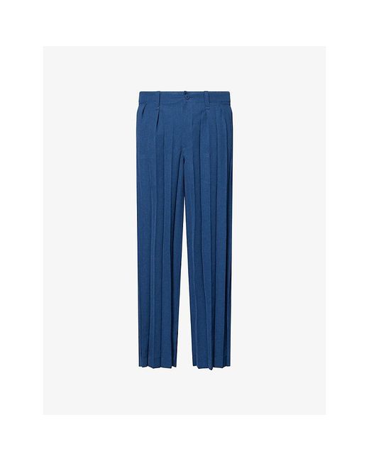 Homme Plissé Issey Miyake Blue Hp Edge Ensembletrousers for men