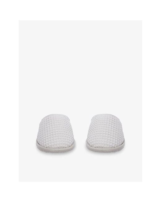 The White Company White Waffle Cotton-Blend Slippers