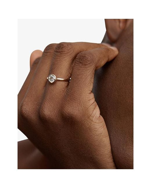 Monica Vinader Metallic Mv Siren Solitaire 0.5Ct Lab-Grown Diamond 14Ct Ring