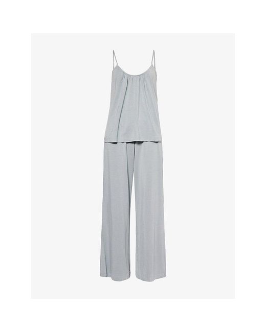 Eberjey Gray Gisele Long-Sleeve Stretch-Jersey Pyjama Set
