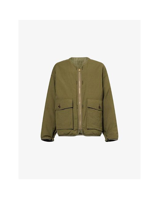 Visvim Green Iris Reversible Wool-Blend Down-Filled Jacket for men