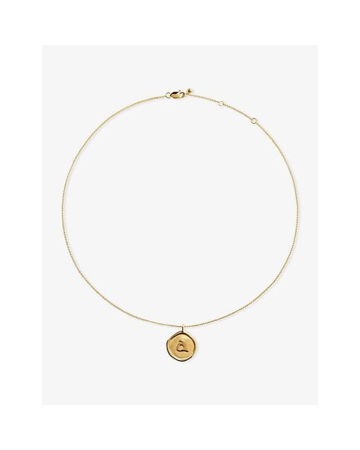 Monica Vinader Metallic Initial A Stamp 14Ct Vermeil Necklace
