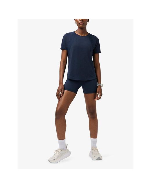 Sweaty Betty Blue Breathe Easy Stretch-Woven T-Shirt