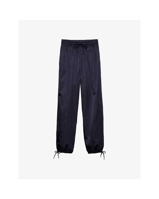 Prada Blue Triangle-Logo Relaxed Re-Nylon Jogging Bottoms