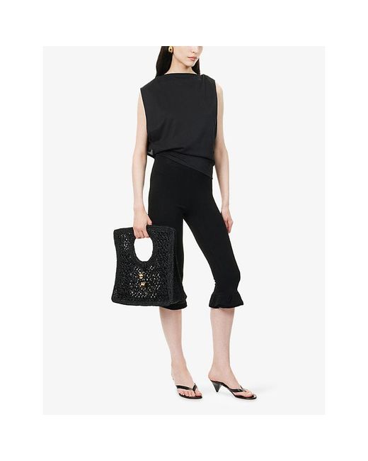 Jacquemus Blue Le Marcel Moisson Caped Jersey Top