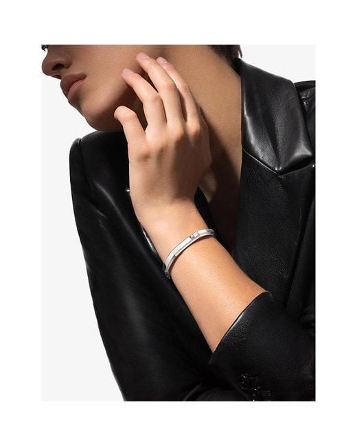Messika White Moderniste Medium 18Ct And 0.05Ct Diamond Bracelet