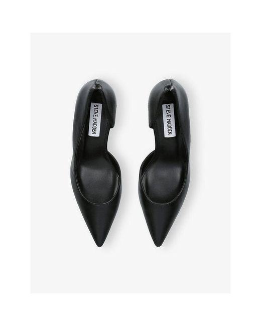 Steve Madden Black Vena 017 Leather Heeled Courts