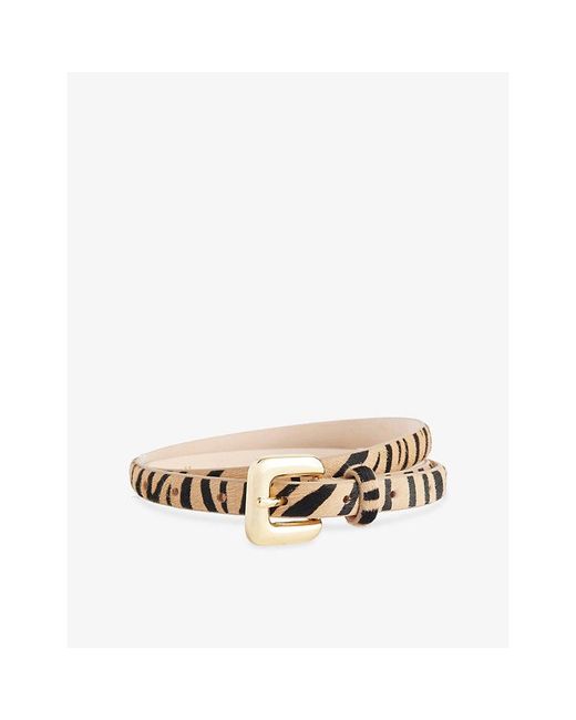 DEHANCHE Multicolor Mara Zebra-Print Leather Belt