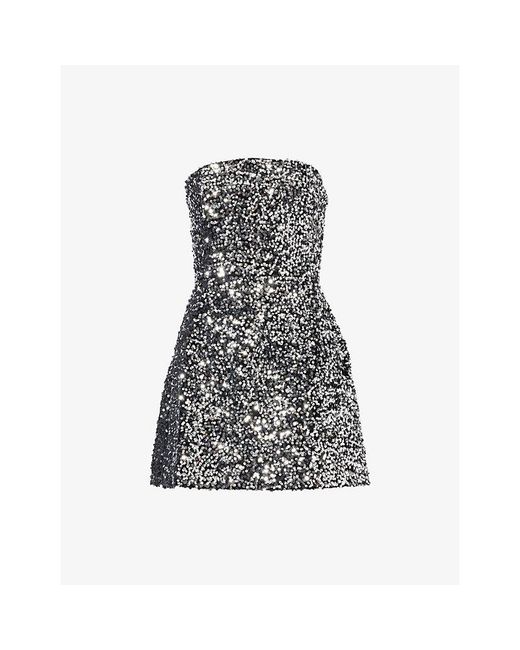 4th & Reckless Black Marlow Bandeau Sequin Mini Dress
