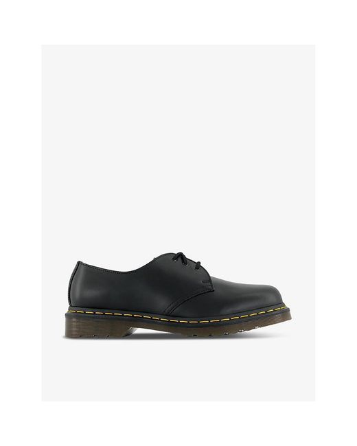 Dr. Martens Black 3-Eyelet Chunky-Sole Leather Shoes for men