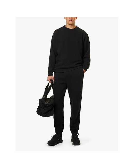 lululemon athletica Black Steady State Cotton And Recycled Polyester-Blend Jogging Bottoms for men