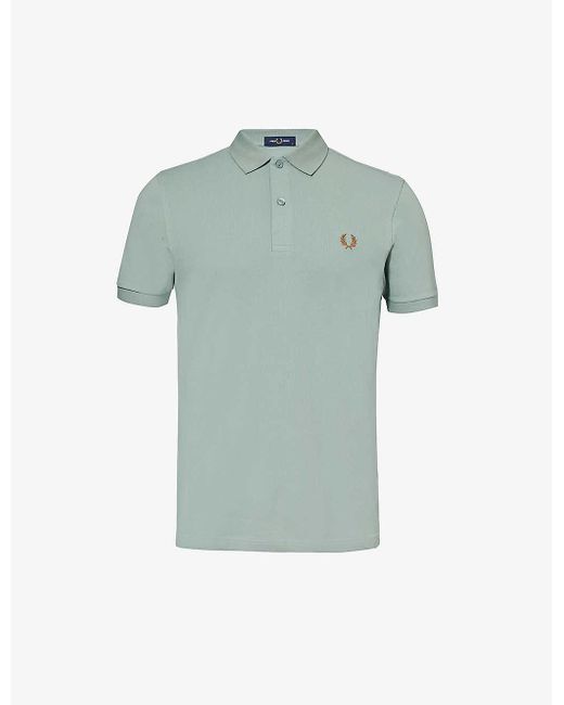 Fred Perry Green Logo-embroidered Cotton-piqué Polo Shirt for men