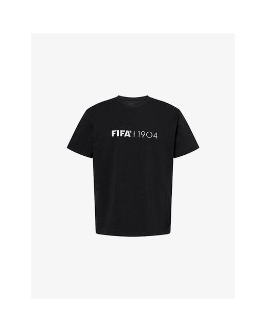 FIFA 1904 Black Logo-Print Uniform Cotton T-Shirt for men