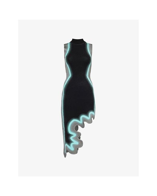 Ph5 Black Brooklyn Sleeveless Stretch-Viscose Blend Midi Dress