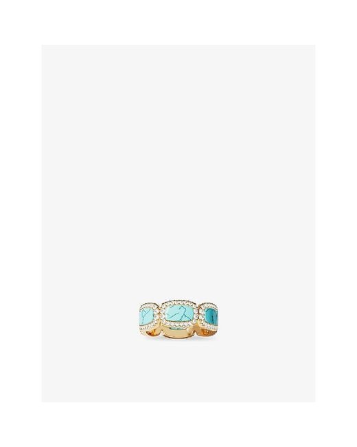 Apm Monaco White Soleil Galet 18Ct- Plated Alloy And Cubic Zirconia Ring
