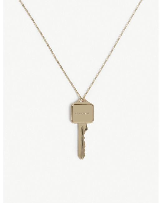 Saint Laurent Metallic Key Pendant Necklace