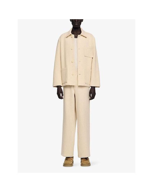 Sandro Natural Side-Pocket Cotton Worker Jacket for men
