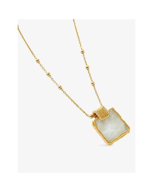 Missoma White Lena Charm Moonstone 18Ct-Plated Sterling Necklace
