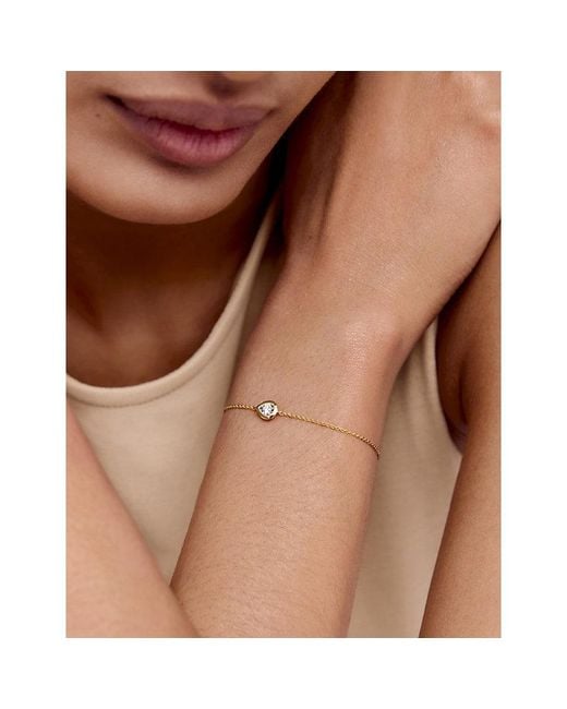 Monica Vinader Metallic Pear-Shaped 0.06Ct Lab-Grown Diamond And 18Ct- Vermeil Chain Bracelet