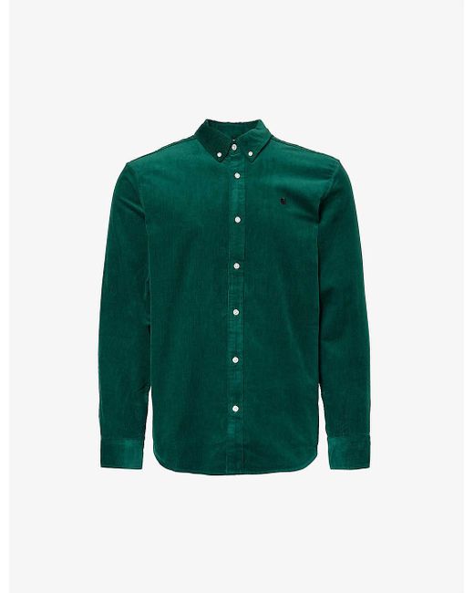 Carhartt Green Madison Brand-embroidered Cotton-corduroy Shirt X for men