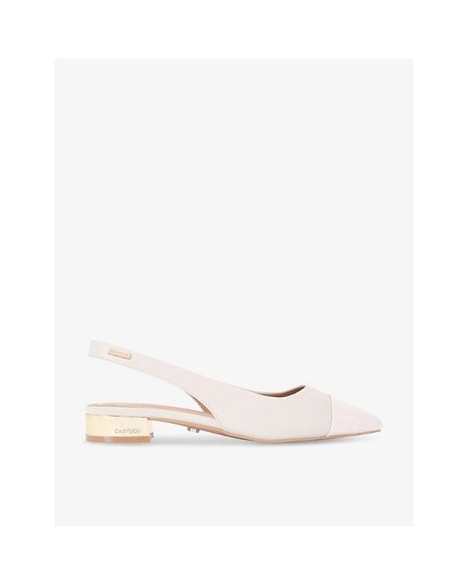 Carvela Kurt Geiger White Amelia Sling-Back Faux-Leather Pumps