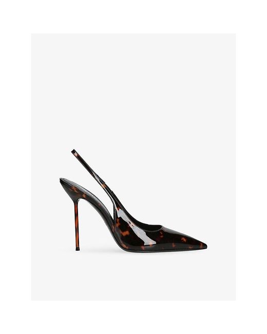 Paris Texas Black Lidia Slingback 105 Patent Leather Heels
