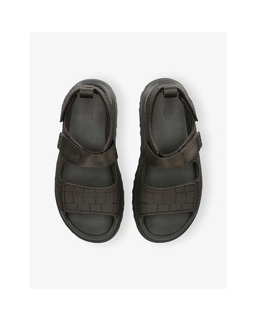 Ugg Black Goldenglow Embossed Tpu Sandals