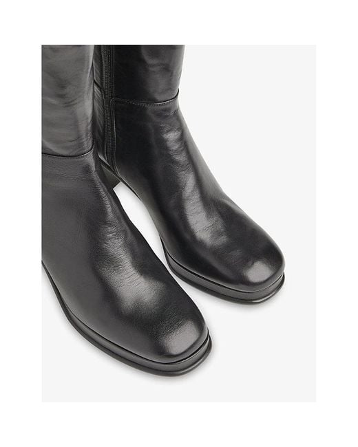 Whistles Clara Platformheel Leather Boots in Gray Lyst
