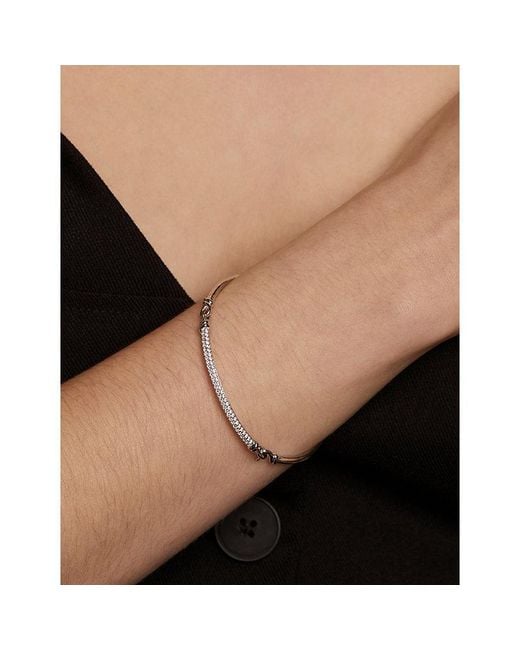 Astrid & Miyu White Pavé Knot 925 Sterling Bangle