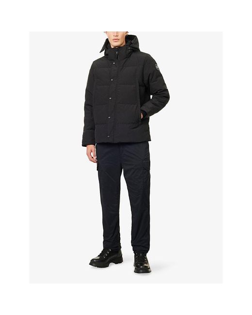 Canada Goose Black Wyndham Hooded Woven-Down Parka for men