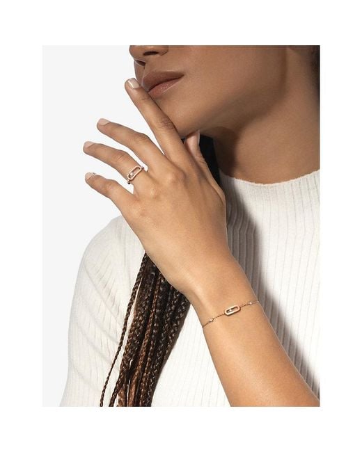 Messika White Move Uno Large Pavé 18Ct And 0.31Ct Diamond Ring