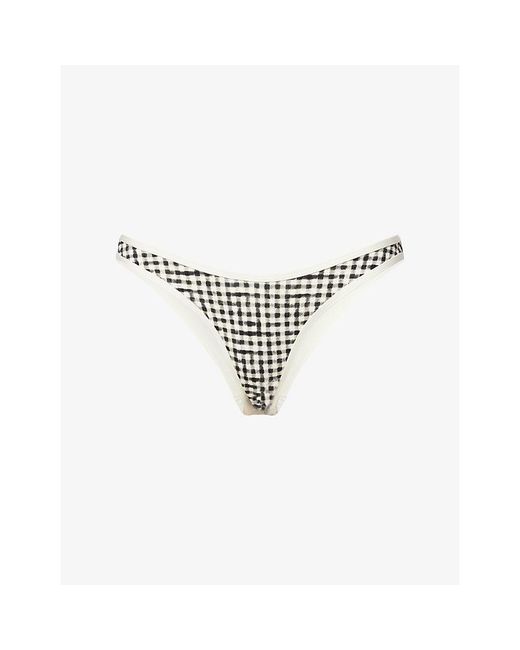 Cheap Monday White Somerset Gingham Bikini Bottoms