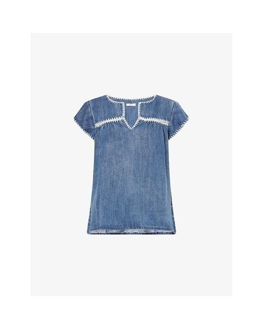 Rails Blue Tafia Short-Sleeve Denim T-Shirt