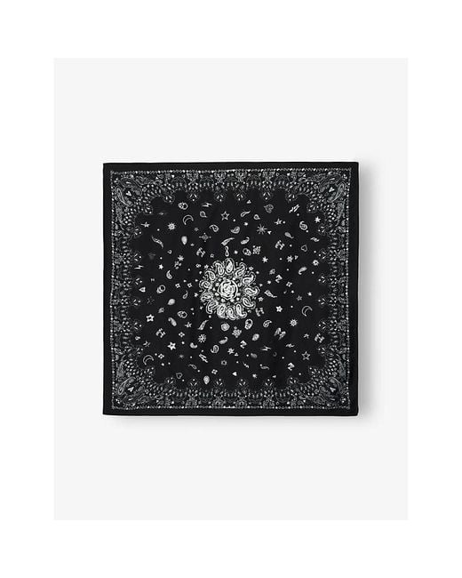 Zadig & Voltaire Black Debbie Bandana-Print Viscose And Silk-Blend Scarf
