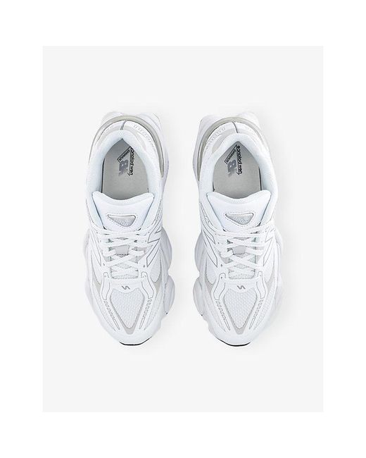New Balance White 9060 Suede And Mesh Trainers for men
