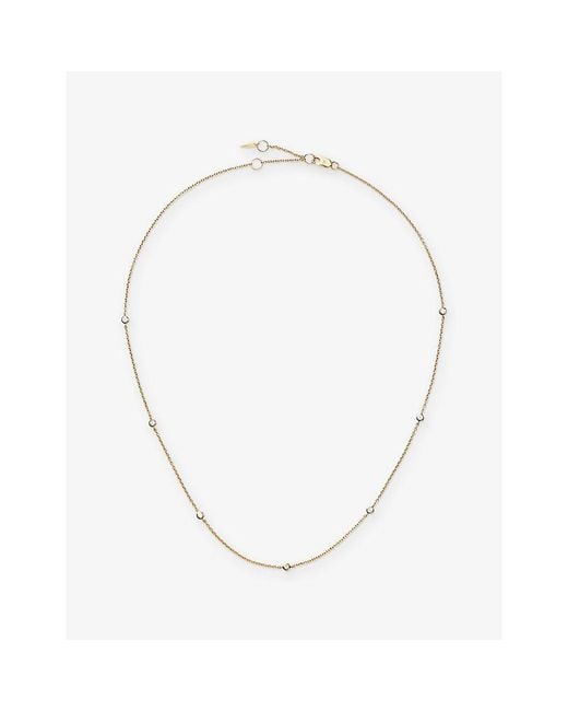 Missoma Metallic Fine Floating 0.06Ct Diamond 14Ct Necklace