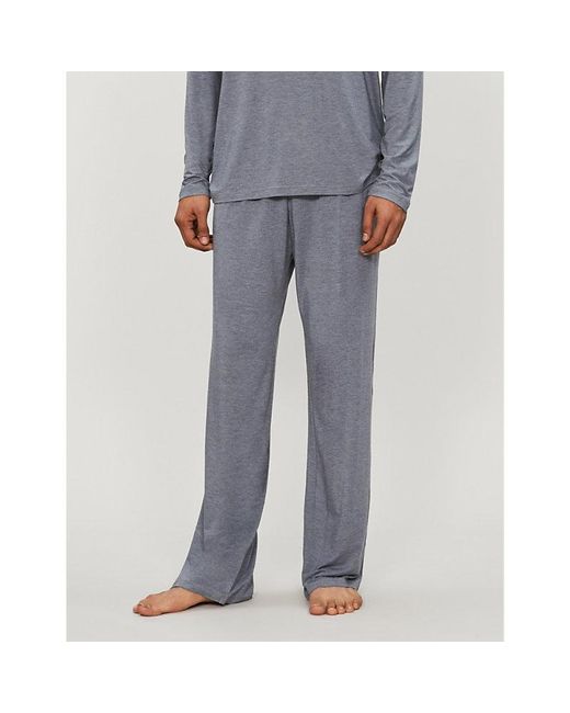 Derek Rose Gray Marlowe Stretch-Modal Pyjama Bottoms for men