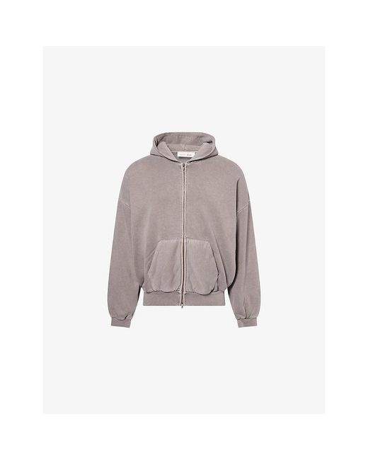 Fear Of God Gray 90's Zip-Up Cotton-Jersey Hoody for men