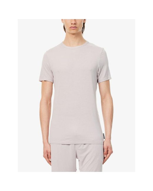 Calvin Klein Pink Logo-tab Short-sleeved Stretch-recycled Modal T-shirt X for men